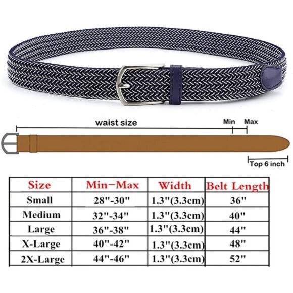 Braided Canvas Woven Elastic StretchBelts for Men/Women/Junior with Multicolored - Picture 2 of 8